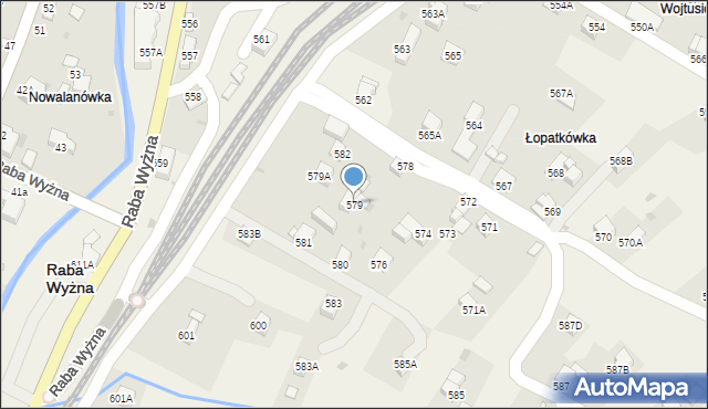 Raba Wyżna, Raba Wyżna, 579, mapa Raba Wyżna