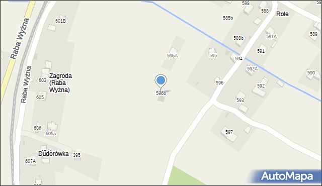 Raba Wyżna, Raba Wyżna, 596b, mapa Raba Wyżna