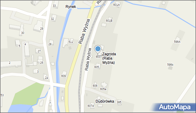 Raba Wyżna, Raba Wyżna, 603, mapa Raba Wyżna