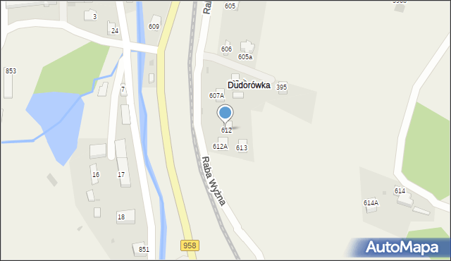 Raba Wyżna, Raba Wyżna, 612, mapa Raba Wyżna