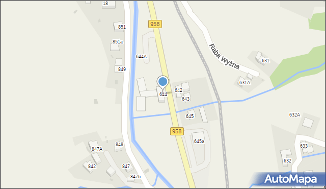 Raba Wyżna, Raba Wyżna, 644, mapa Raba Wyżna