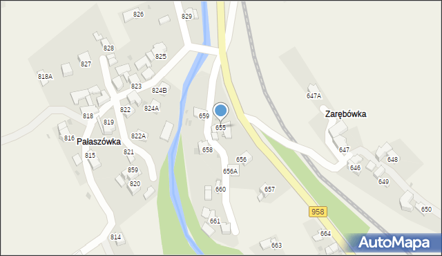 Raba Wyżna, Raba Wyżna, 655, mapa Raba Wyżna