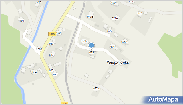 Raba Wyżna, Raba Wyżna, 678, mapa Raba Wyżna