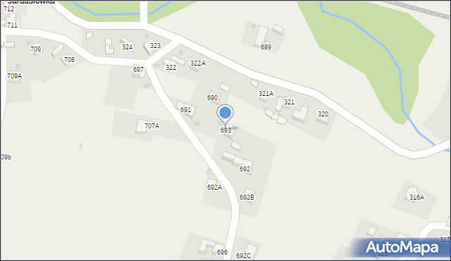 Raba Wyżna, Raba Wyżna, 693, mapa Raba Wyżna