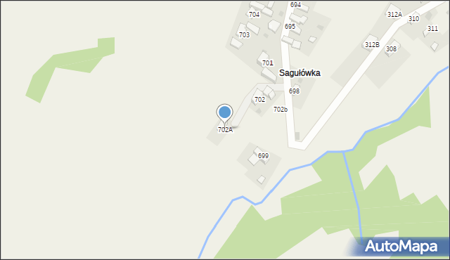 Raba Wyżna, Raba Wyżna, 702A, mapa Raba Wyżna