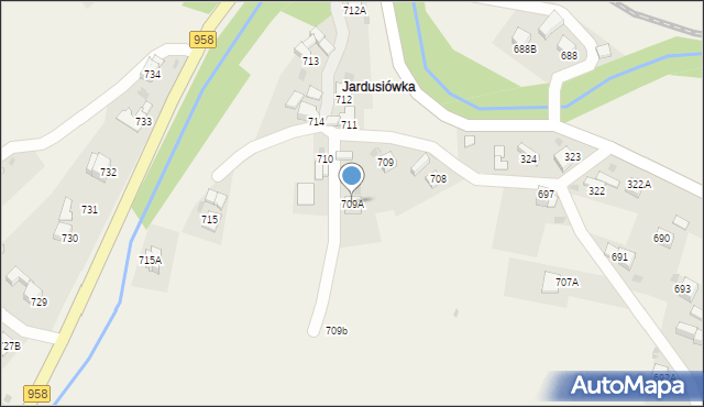 Raba Wyżna, Raba Wyżna, 709A, mapa Raba Wyżna