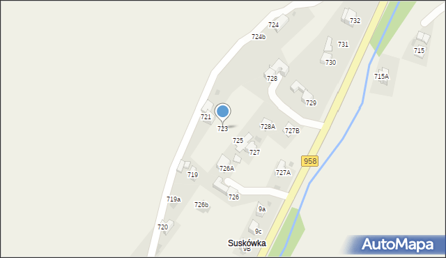 Raba Wyżna, Raba Wyżna, 723, mapa Raba Wyżna