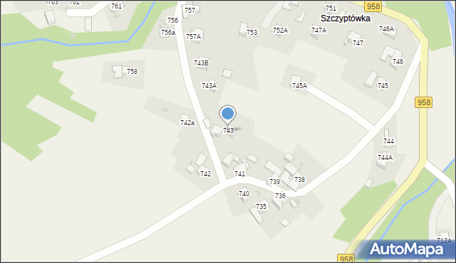 Raba Wyżna, Raba Wyżna, 743, mapa Raba Wyżna