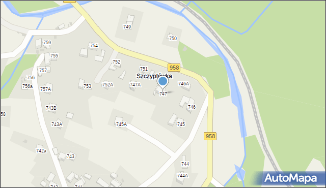 Raba Wyżna, Raba Wyżna, 747, mapa Raba Wyżna