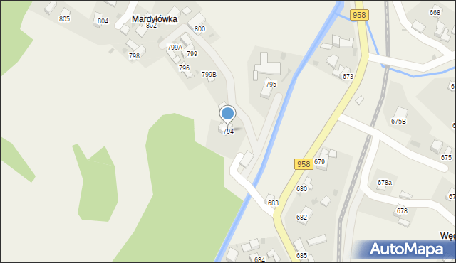 Raba Wyżna, Raba Wyżna, 794, mapa Raba Wyżna