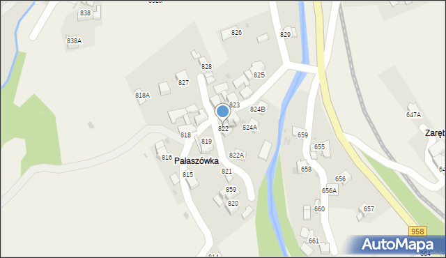 Raba Wyżna, Raba Wyżna, 822, mapa Raba Wyżna