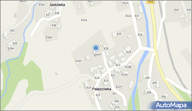 Raba Wyżna, Raba Wyżna, 827, mapa Raba Wyżna