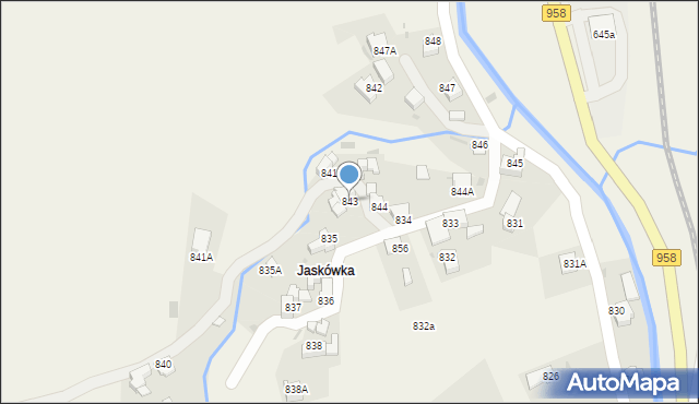 Raba Wyżna, Raba Wyżna, 843, mapa Raba Wyżna