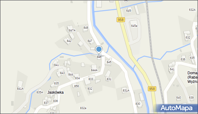 Raba Wyżna, Raba Wyżna, 846, mapa Raba Wyżna