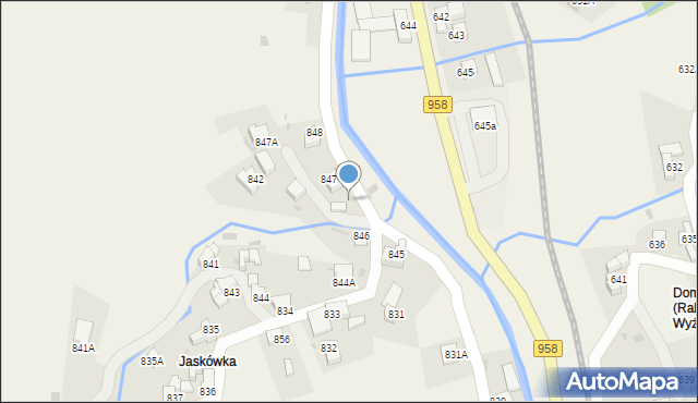 Raba Wyżna, Raba Wyżna, 847b, mapa Raba Wyżna