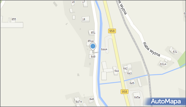 Raba Wyżna, Raba Wyżna, 850, mapa Raba Wyżna