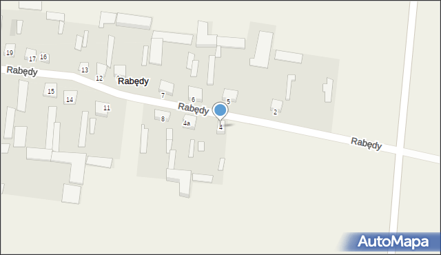 Rabędy, Rabędy, 4, mapa Rabędy