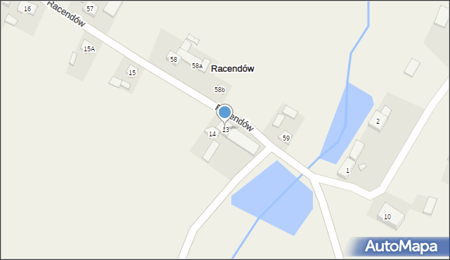 Racendów, Racendów, 13, mapa Racendów