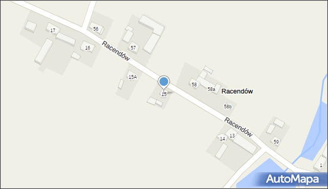 Racendów, Racendów, 15, mapa Racendów