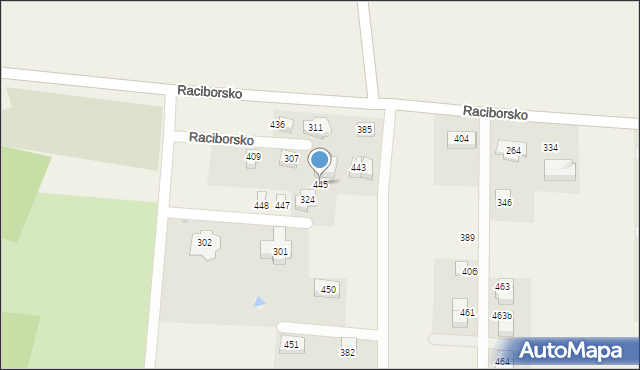 Raciborsko, Raciborsko, 445, mapa Raciborsko