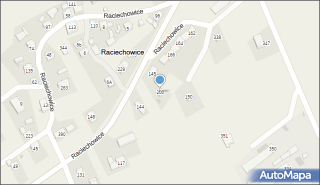 Raciechowice, Raciechowice, 200, mapa Raciechowice