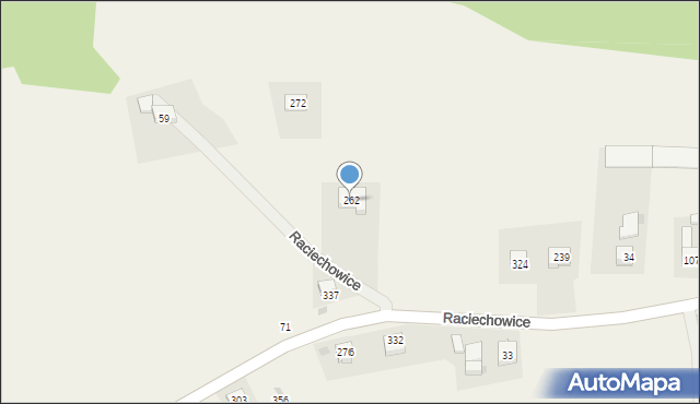 Raciechowice, Raciechowice, 262, mapa Raciechowice