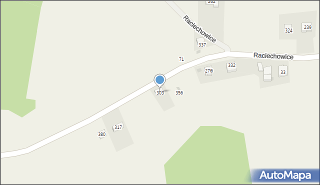 Raciechowice, Raciechowice, 303, mapa Raciechowice