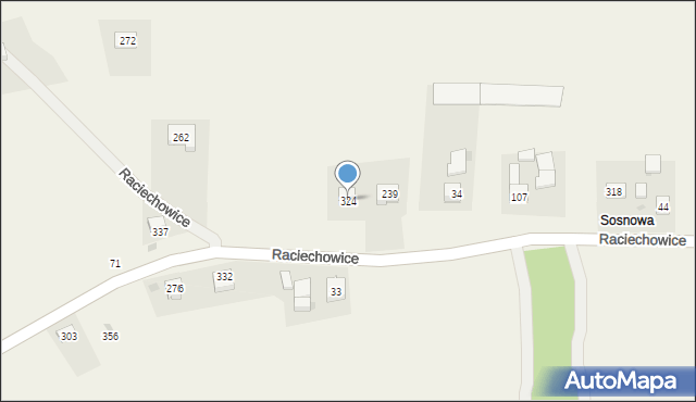 Raciechowice, Raciechowice, 324, mapa Raciechowice