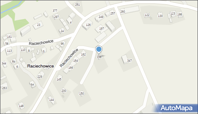 Raciechowice, Raciechowice, 338, mapa Raciechowice