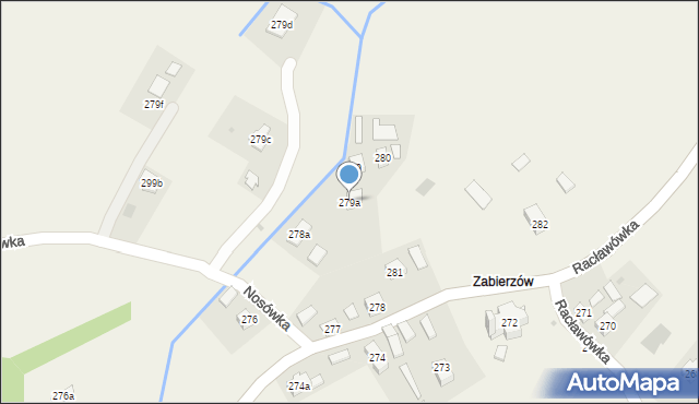 Racławówka, Racławówka, 279a, mapa Racławówka