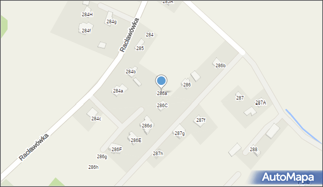 Racławówka, Racławówka, 286a, mapa Racławówka