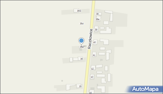 Raczkowice, Raczkowice, 36a, mapa Raczkowice
