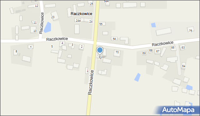 Raczkowice, Raczkowice, 72, mapa Raczkowice