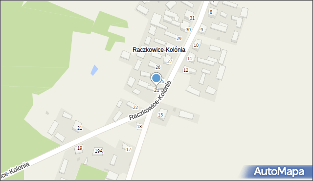 Raczkowice-Kolonia, Raczkowice-Kolonia, 24, mapa Raczkowice-Kolonia