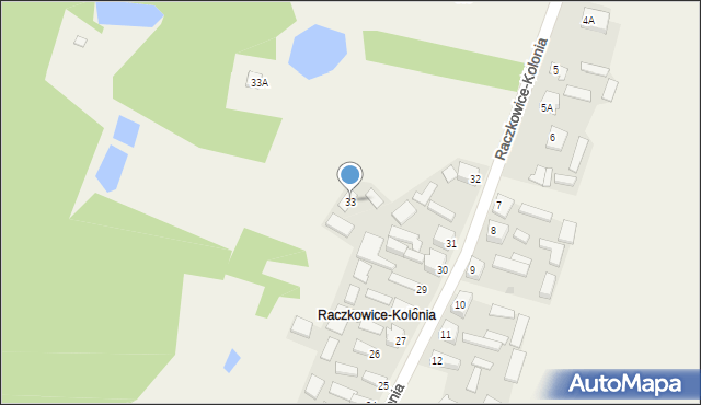 Raczkowice-Kolonia, Raczkowice-Kolonia, 33, mapa Raczkowice-Kolonia