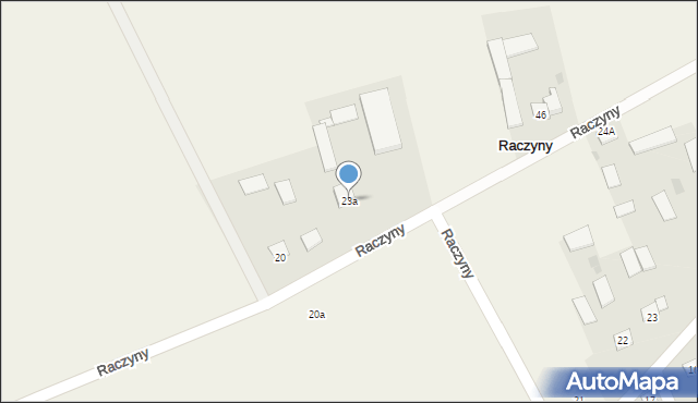 Raczyny, Raczyny, 23a, mapa Raczyny