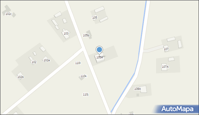 Radawiec Duży, Radawiec Duży, 105A, mapa Radawiec Duży