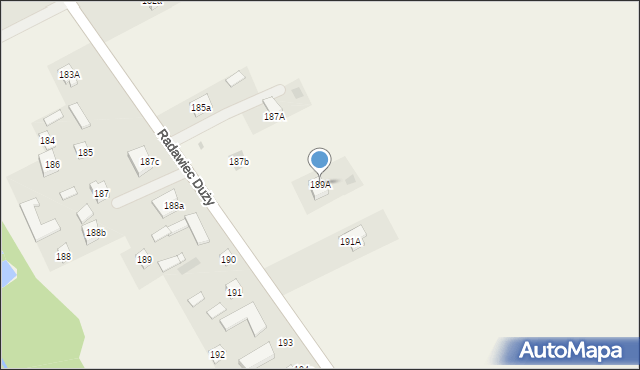 Radawiec Duży, Radawiec Duży, 189A, mapa Radawiec Duży