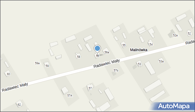 Radawiec Mały, Radawiec Mały, 56, mapa Radawiec Mały