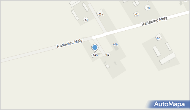 Radawiec Mały, Radawiec Mały, 64A, mapa Radawiec Mały