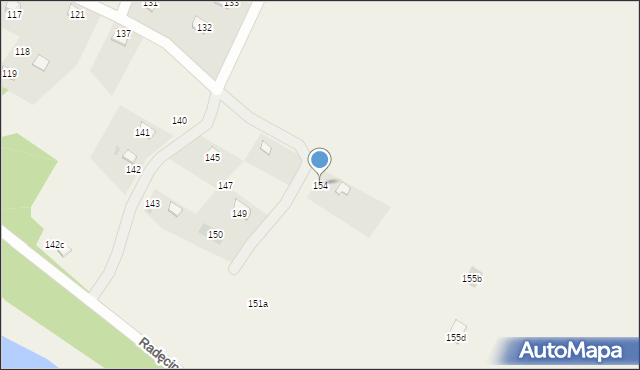 Radęcin, Radęcin, 154, mapa Radęcin
