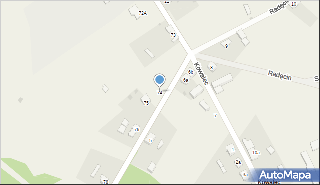 Radęcin, Radęcin, 74, mapa Radęcin