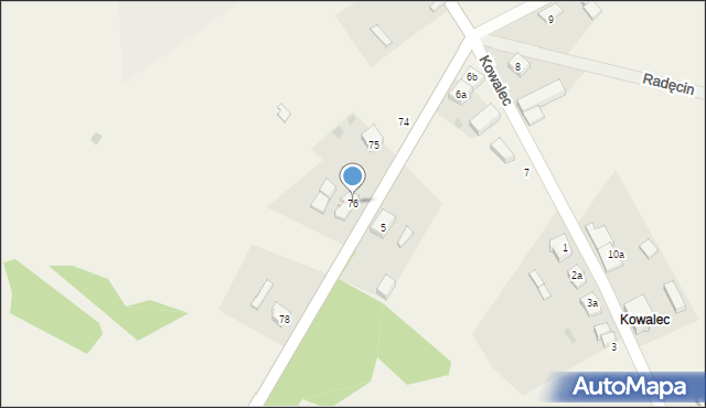 Radęcin, Radęcin, 76, mapa Radęcin