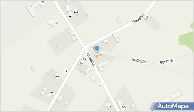 Radęcin, Radęcin, 8, mapa Radęcin