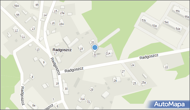 Radgoszcz, Radgoszcz, 21, mapa Radgoszcz