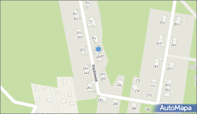 Radiówek, Radiówek, 11/1, mapa Radiówek