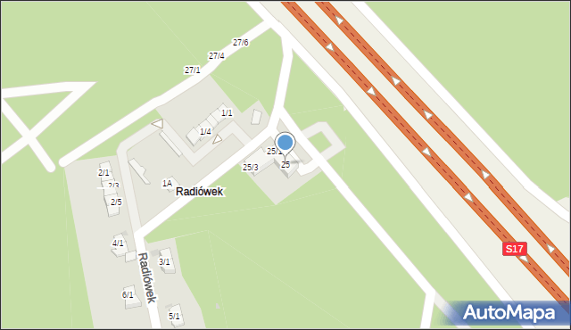 Radiówek, Radiówek, 25, mapa Radiówek