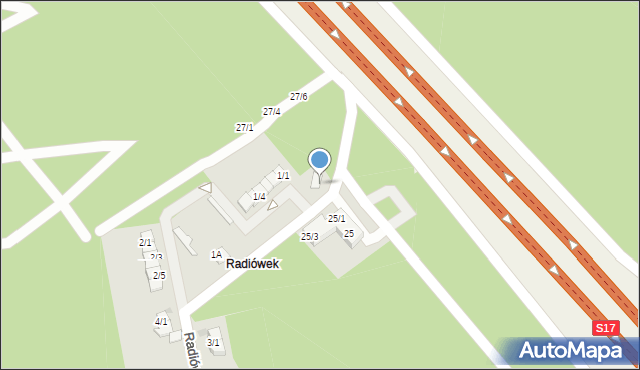 Radiówek, Radiówek, 25a, mapa Radiówek