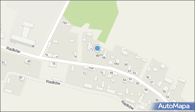 Radków, Radków, 69, mapa Radków