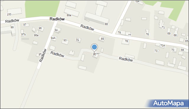 Radków, Radków, 90, mapa Radków
